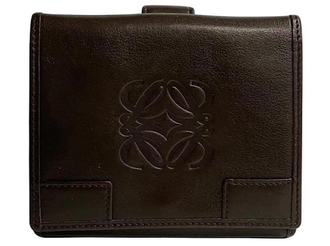 Loewe Leder Anagram Bifold Geldbörse  Kurze Lederbörse in sehr gutem Zustand  ref.1411975