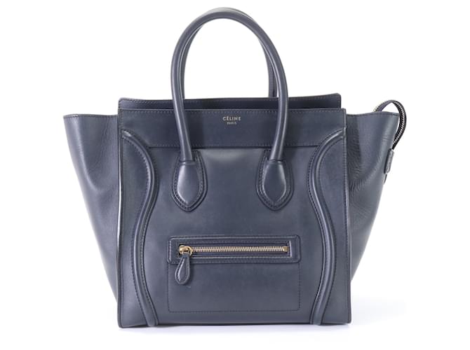 Luggage Céline Bagagem Azul marinho Couro  ref.1412085