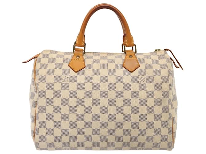 Louis Vuitton Speedy 30 Branco Lona  ref.1412091