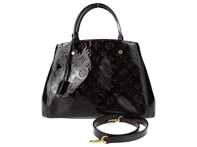 Louis Vuitton Montaigne Preto Couro envernizado  ref.1412100