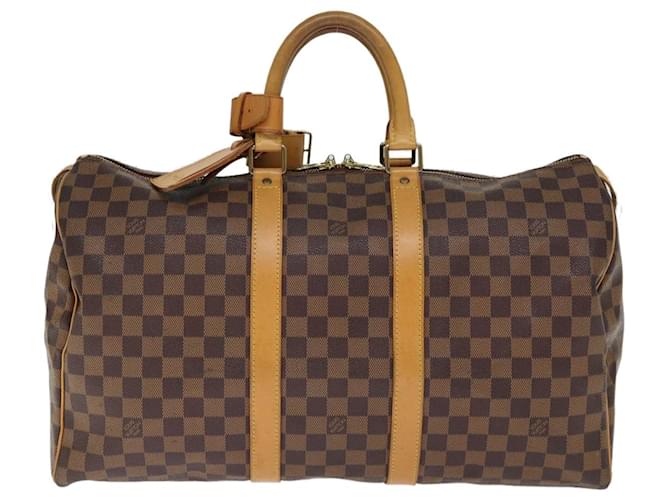 Louis Vuitton Keepall 45 Castaño Lienzo  ref.1412130