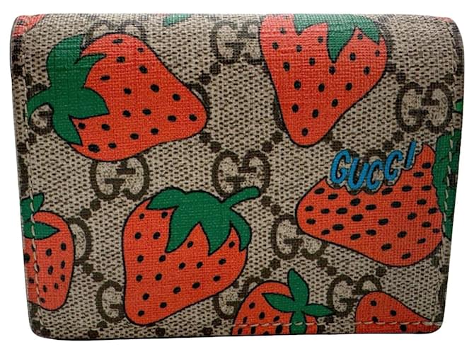 Gucci Erdbeere Mehrfarben Leinwand  ref.1412175