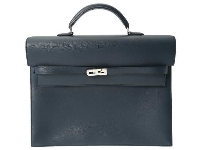 Hermès Kelly Dépêches Navy blue Leather