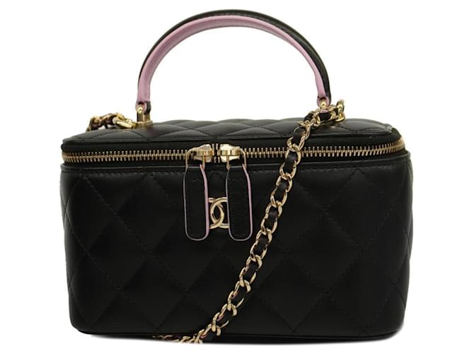 Chanel Vanity Preto Couro  ref.1412269