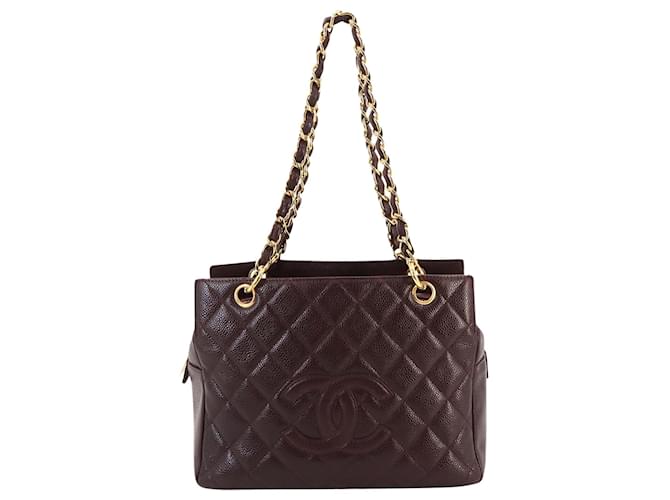 Chanel shopping Purple Leather  ref.1412284