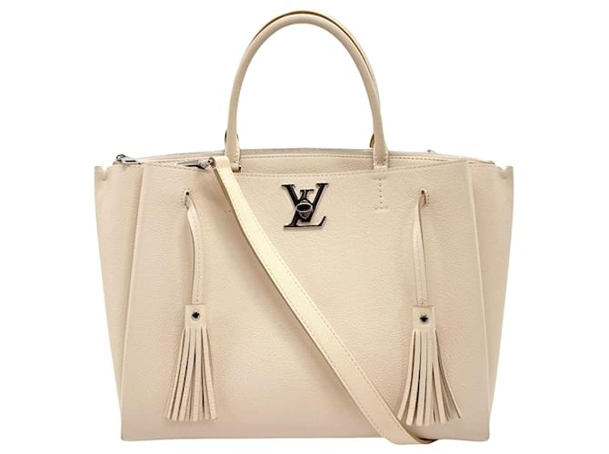 LOUIS VUITTON Lockmeto Cream Leather  ref.1412299