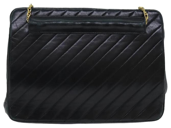 Chanel chevron Preto Couro  ref.1412309