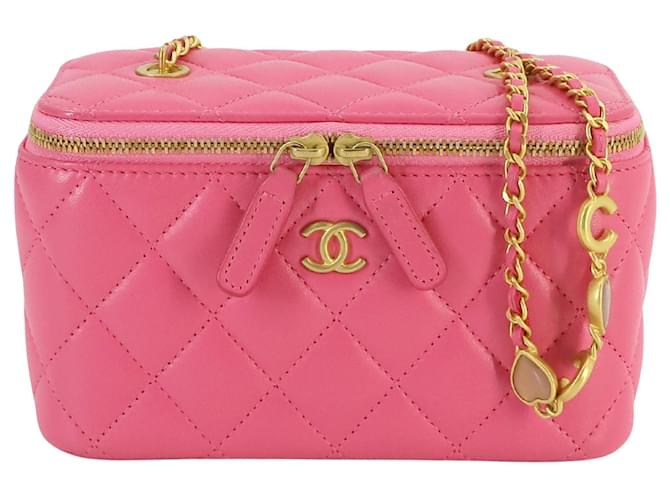 Chanel Vanity Rosa Couro  ref.1412335