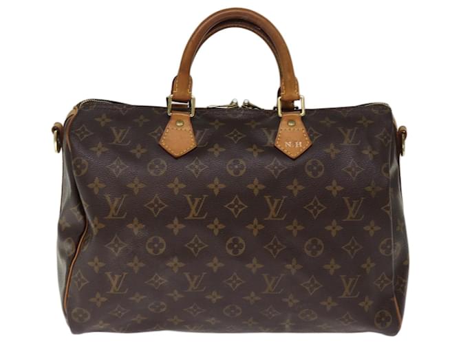 Louis Vuitton speedy Bandouliere 35 Negro Lienzo  ref.1412348