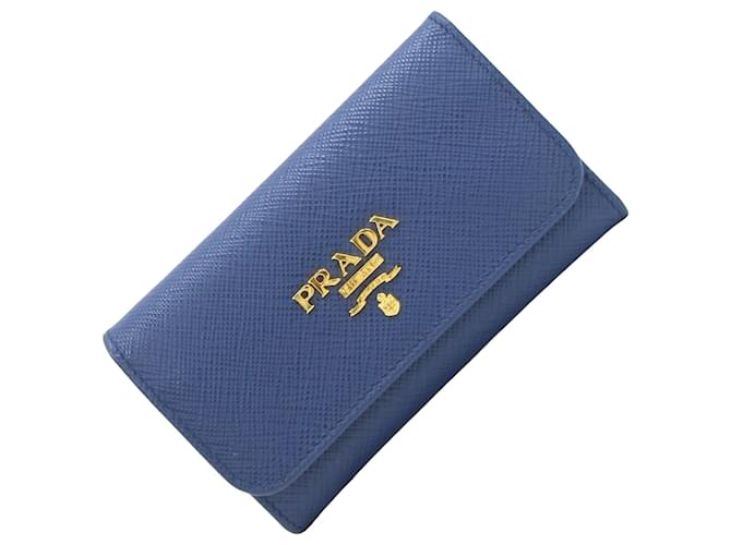 Prada 6 chiavi Blu Pelle  ref.1412349