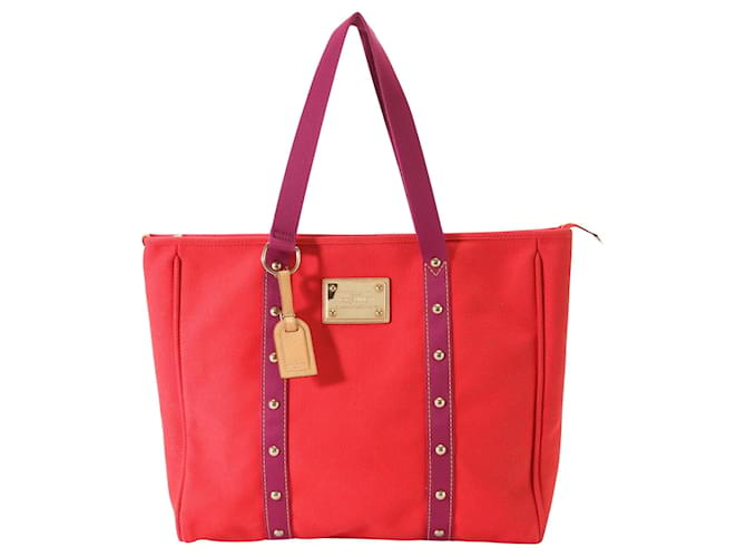 Louis Vuitton Antigua Rot Leinwand  ref.1412363