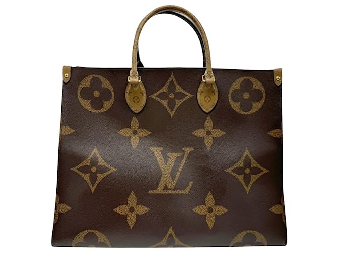 Louis Vuitton Onthego GM Braun Leinwand  ref.1412388