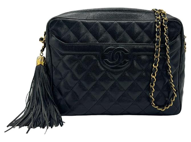 Camera Chanel caméra Cuir Noir  ref.1412561