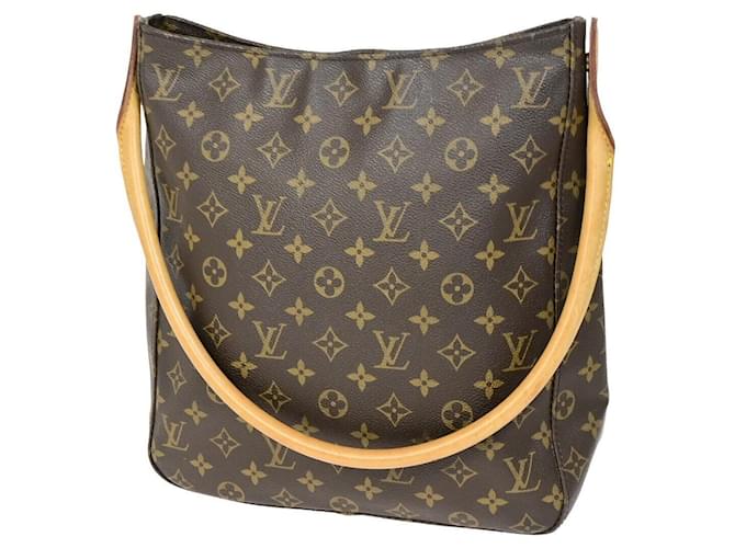 Louis Vuitton Looping GM Marrom Lona  ref.1412712