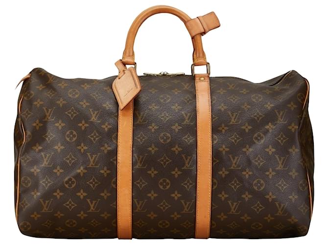 Louis Vuitton Keepall 50 Castaño Lienzo  ref.1412719