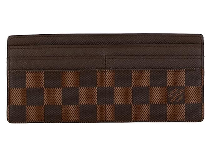 Louis Vuitton Portefeuille Long Castaño Lienzo  ref.1412725