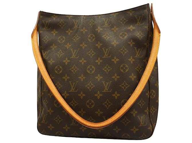 Louis Vuitton Looping GM Marrom Lona  ref.1412748