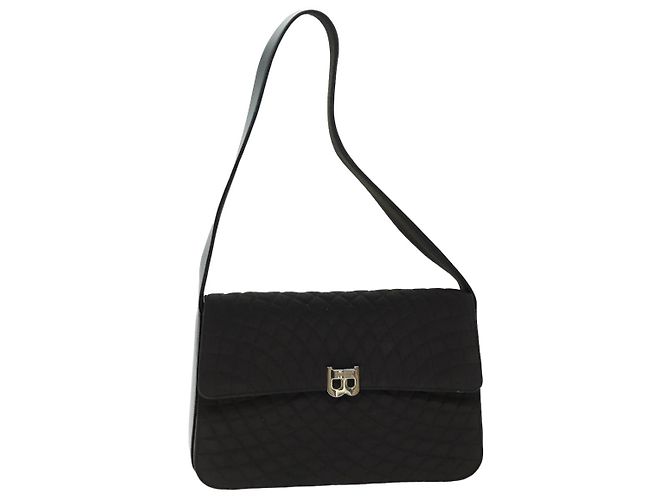 BALLY Borsa a Spalla Nylon Marrone Auth 74608