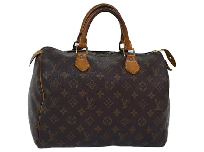 Louis Vuitton Monogram Speedy 30 Bolso de mano M41526 LV Auth 75485 Monograma Lienzo  ref.1412882