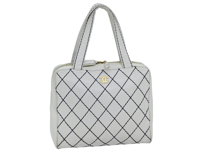 CHANEL Wild Stitch Handtasche Leder Weiß CC Auth 76642  ref.1412889