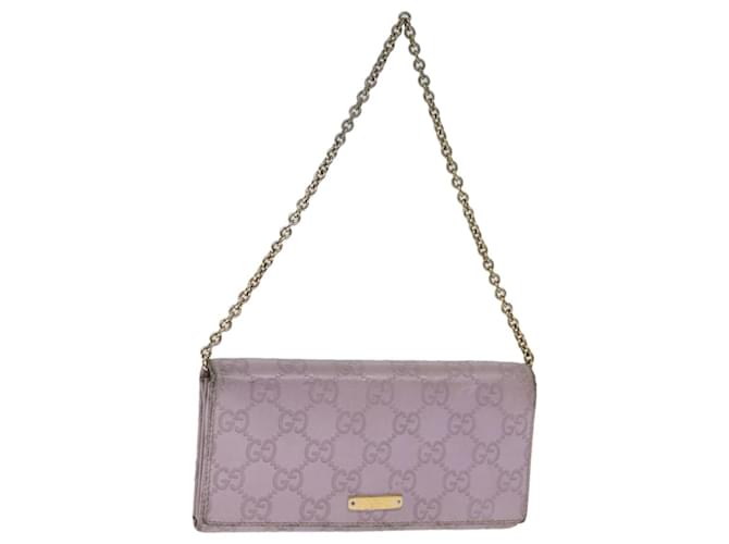 GUCCI GG Canvas Guccissima Shoulder Long Wallet Purple 170426 auth 75212 Leather  ref.1412952