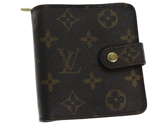 Carteira compacta com zíper LOUIS VUITTON Monogram M61667 Autenticação de LV 76691 Monograma Lona  ref.1412965