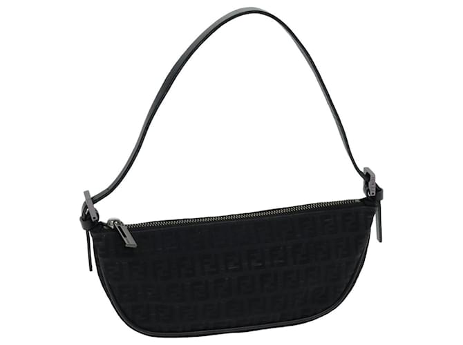 FENDI Zucchino Borsa a mano in tela nera Auth yk12635 Nero  ref.1412974