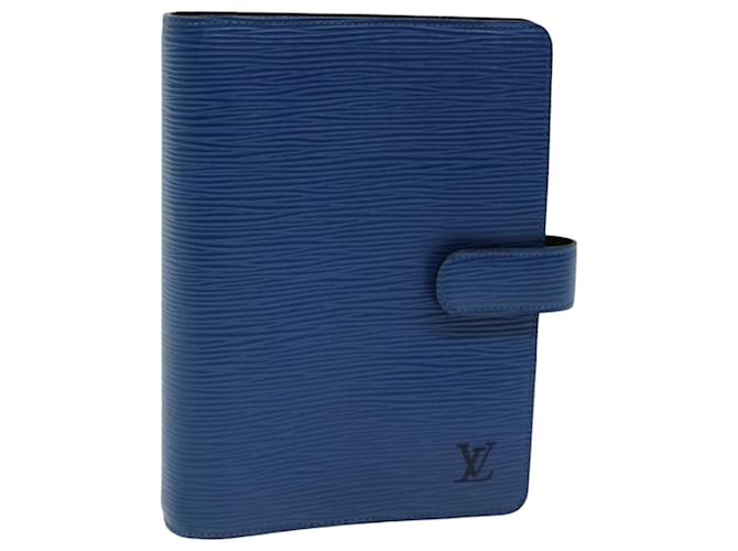 LOUIS VUITTON Epi Agenda MM Day Planner Cover Blue R20055 Autenticação de LV 76207 Azul Couro  ref.1412978