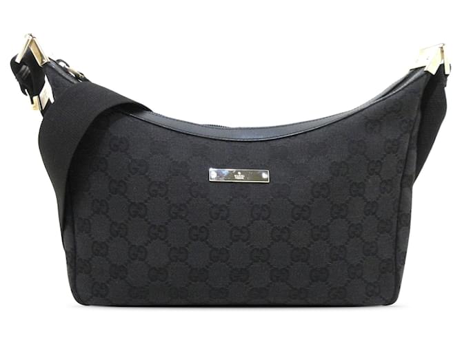 Sac à bandoulière en toile Gucci GG noir Cuir  ref.1413040