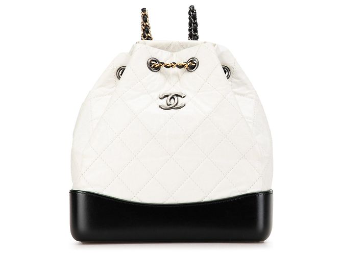 White Chanel Small Aged calf leather Gabrielle Backpack