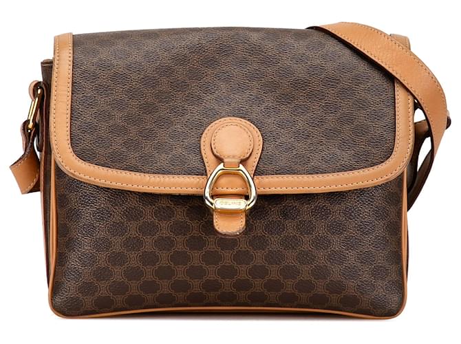 Céline Brown Celine Macadam Crossbody Bag Leather  ref.1413065