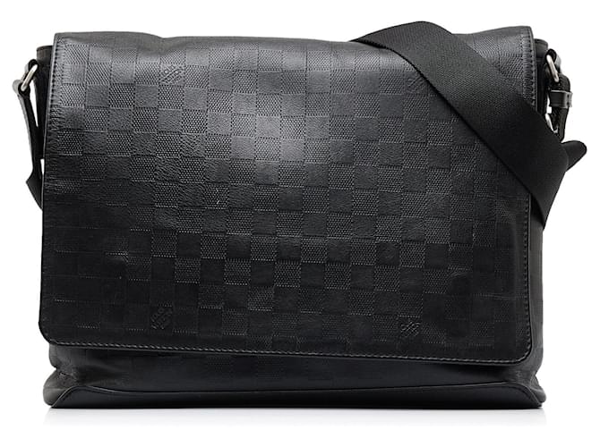 Bolso bandolera Louis Vuitton Damier Infini District MM negro Cuero  ref.1413093