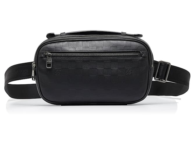 Riñonera negra Louis Vuitton Damier Inifini Ambler Negro Cuero  ref.1413094