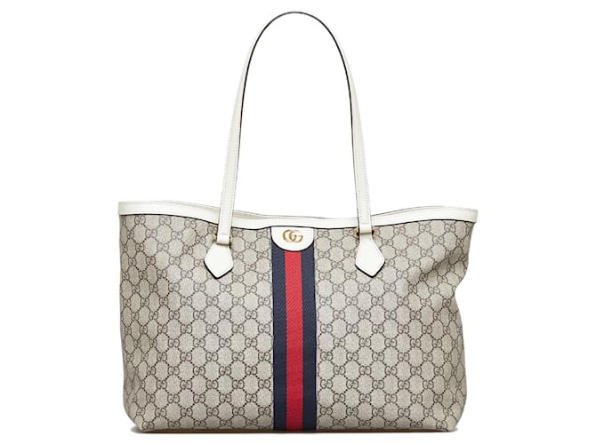 Bolsa Marrom Gucci GG Supreme Ophidia Couro  ref.1413126