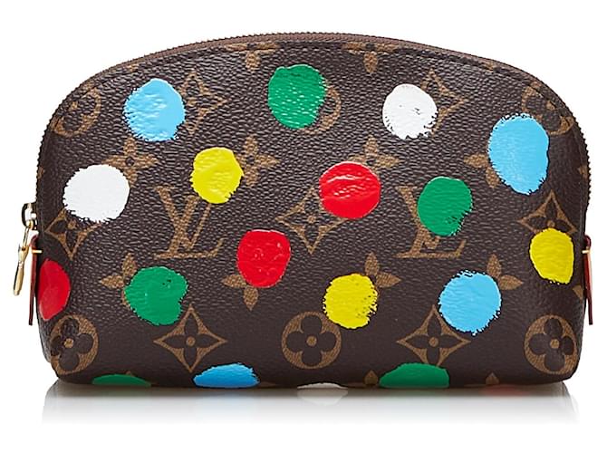 Pochette cosmétique monogramme marron Louis Vuitton x YK Infinity Dots Toile  ref.1413155