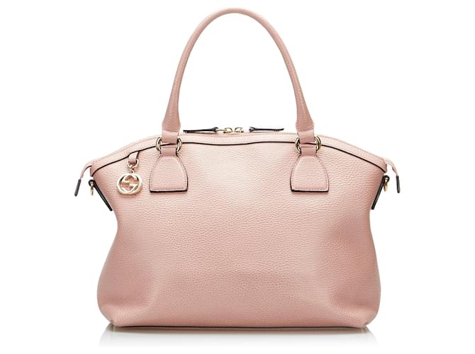 Bolso satchel con cúpula y dije GG de Gucci en rosa Cuero  ref.1413175