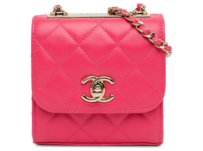 Pink Chanel Mini Lambskin Trendy CC Clutch With Chain Crossbody Bag Leather  ref.1413177