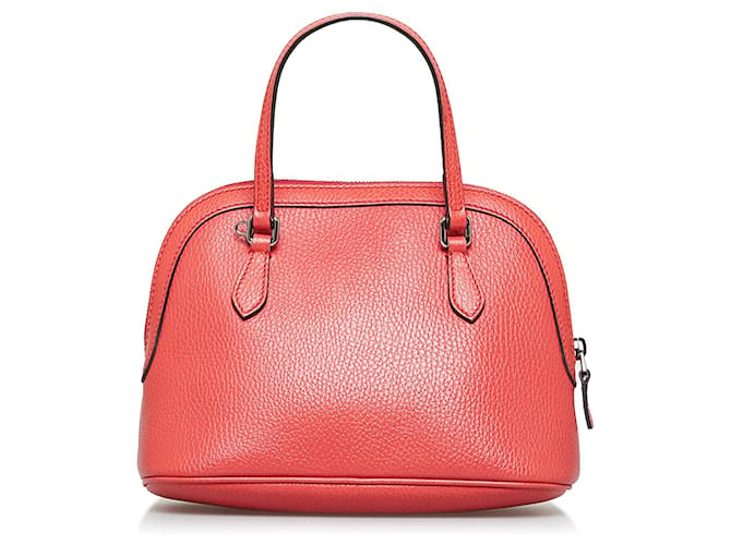 Bolsa Mini Dome Gucci Vermelha Vermelho Couro  ref.1413188