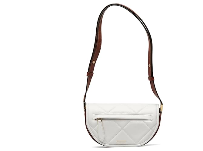 White Burberry Small Olympia Shoulder Bag Leather  ref.1413197