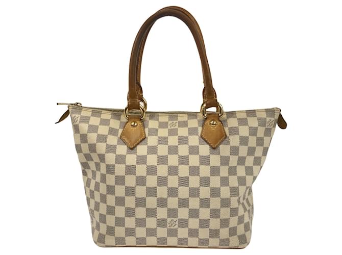 White Louis Vuitton Damier Azur Saleya PM Handbag Leather  ref.1413201