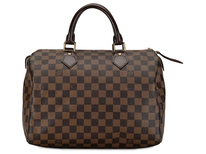 Brown Louis Vuitton Damier Ebene Speedy 30 Boston Bag Leather  ref.1413219