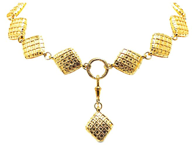 Gold Chanel Gold Plated Charm Necklace Golden Gold-plated  ref.1413237