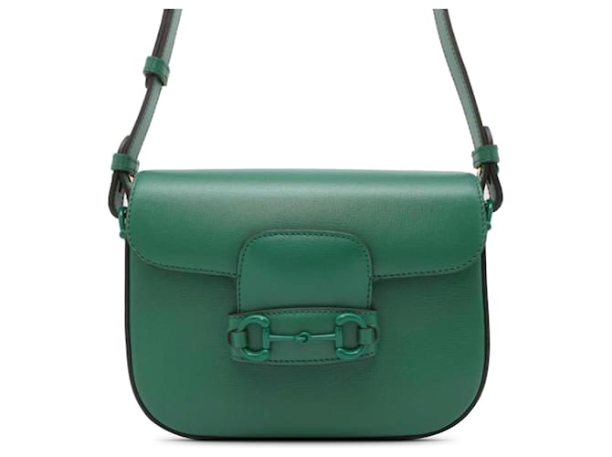 Mini caballo Gucci verde 1955 crossbody Cuero  ref.1413242