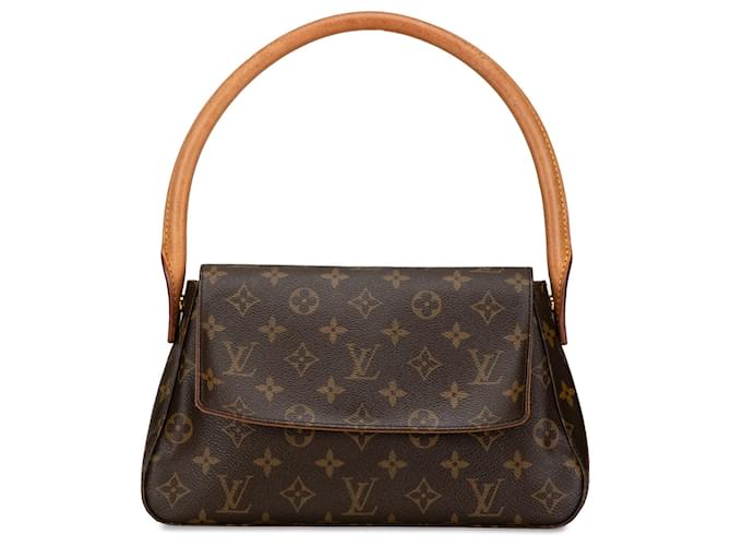 Looping Mini bolsa de ombro Louis Vuitton com monograma marrom Couro  ref.1413259