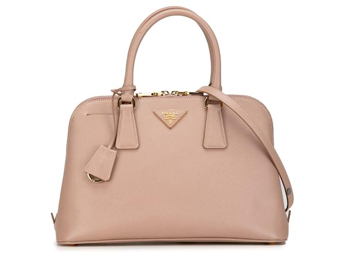 Pink Prada Saffiano Lux Promenade Satchel Leather  ref.1413268