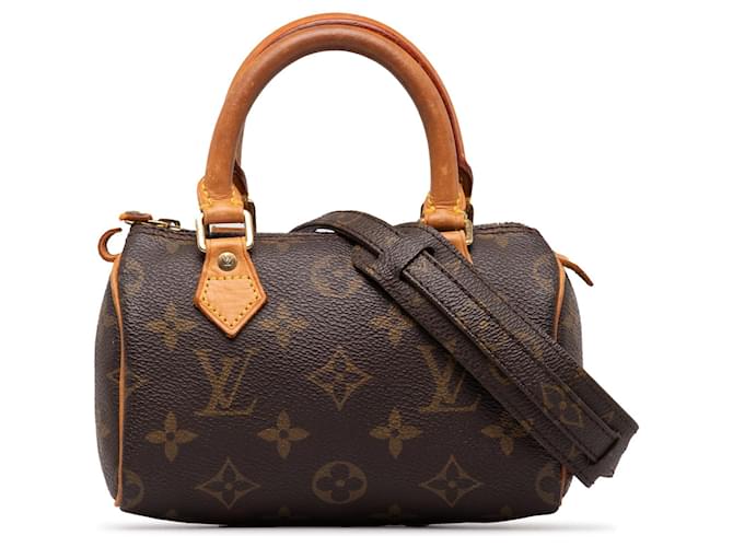 Brown Louis Vuitton Monogram Mini HL Speedy Handbag Leather  ref.1413312