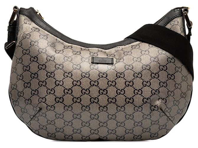 Gray Gucci GG Crystal Crossbody Leather  ref.1413314