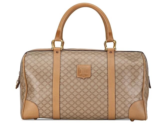 Céline Beige Celine Macadam Boston Bag Leather  ref.1413338