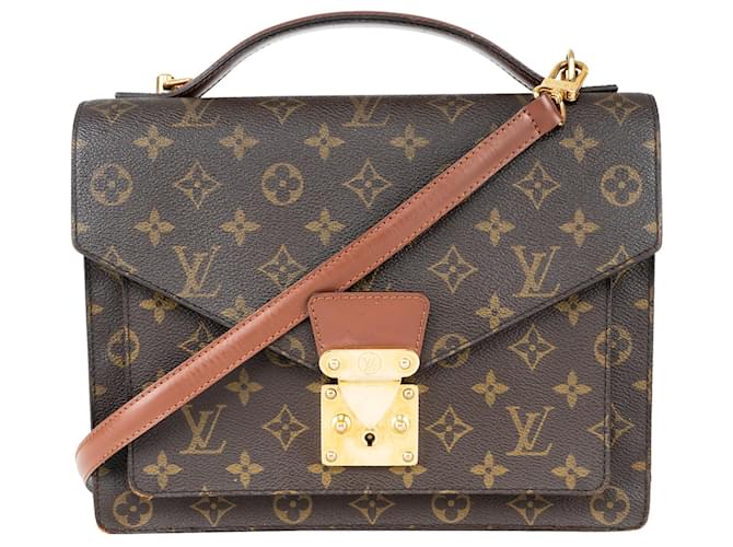 Louis Vuitton Canvas Monogram Monceau Handbag Brown Cloth  ref.1413369