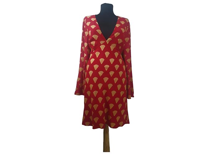 Autre Marque RIXO Vestido recto estampado de viscosa M Multicolor